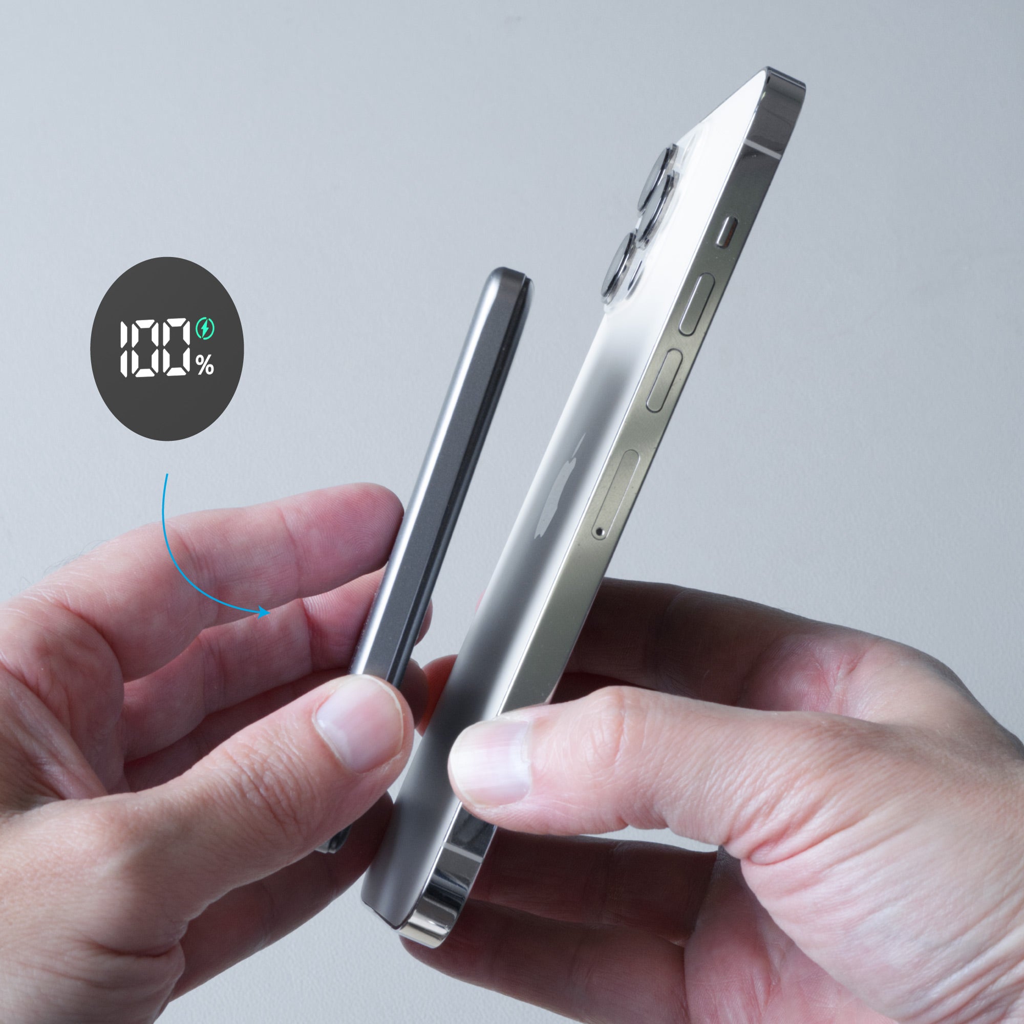 Elite Mag Slim LCD | 5,000 mAh | MagSafe Wireless iPhone Battery Pack & Portable Pocket Charger